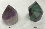 Petite pointe d'Améthyste et de Fluorite verte