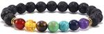 Bracelet 7 chakra en pierre de lave de fabrication artisanale