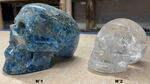 Gros crâne en Apatite ou en Cristal de roche naturel