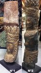 buste de Bouddha sculpté dans du bois de teck ancien
