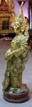 Ancienne petite statue de Bouddha en bois et or fin