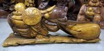 grand Bouddha rieur portant un sac d'argent porte bonheur
