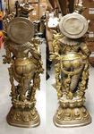 Statue de Krishna et Radha en bronze