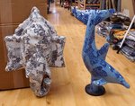 lampe elephant ou dauphin en mosaïque de verre