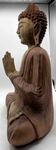 Statue de Bouddha assis en bois bicolor