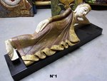 bouddha allong&eacute; en bois