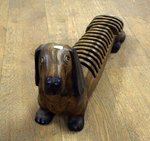 CHIEN range CD en bois massif sculpté artisanalement en indonésie