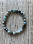 Bracelet en pierre naturelle d'Ajoïte ou Shattuckite