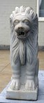 couple statue de lion en marbre blanc