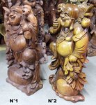 statue de BOUDDHA sculpt&eacute; en bois de suar, indon&eacute;sie. de profil droit