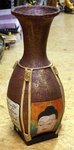 grand vase ou pot exotique en bambou et rotin