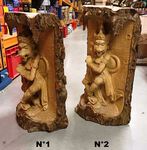Statue de Hanuman en bois de croco ou panggal buaya