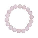 Bracelet 10mm en Quartz rose en pierre naturelle de fabrication artisanale