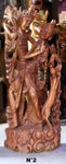 grande sculpture de rama et sita en bois