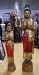 Statue de déesse sawadee en bois peint en bleu