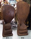 grande statue de cobra naja en bois &agrave; poser