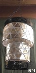 Grand lustre à suspendre en fibre et tôle ciselé