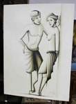 tableau exotique peint sur toile