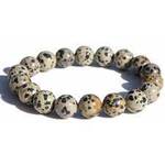 Bracelet 8mm en Jaspe Dalmatien en pierre naturelle de fabrication artisanale