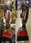 grande statue d'un chef indien - statue en bois
