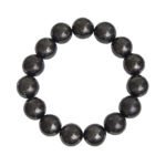 Bracelet 12mm de Shungite en pierre naturelle de fabrication artisanale
