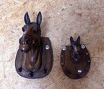 tête de cheval en bois porte cravache