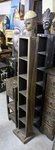 grande colonne range CD en bois d&eacute;cor&eacute;
