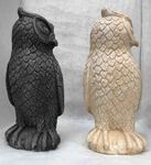Statuette de hiboux - chouette en pierre de lave reconstitu&eacute;e