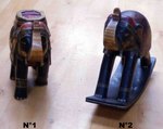 petite statue éléphant à bascule en bois