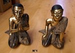 statue de moine en bois sculpté et doré à l'or fin