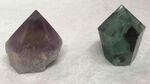 Petite pointe d'Améthyste et de Fluorite verte