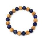 Bracelet 8mm de Palo Santo et Lapis lazuli de fabrication artisanale