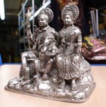 grande statue de Bouddha et Ganesh en bronze argenté