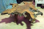 Table basse en bois et racine de teck