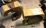 Petite table basse en bois de teck brut