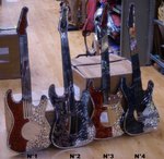 guitare de déco murale en mosaïque de verre