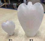 Grande statue d'ange en quartz rose