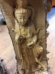 Ganesh et déesse Dewi Sri sculpté en bois de crocodile