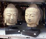 t&ecirc;te de Bouddha en pierre de lave reconstitu&eacute;e
