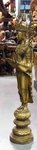grande statue de Bouddha debout en bronze ancien et or
