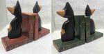Petit serre livre en bois avec chat