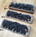 Eléphant sculptée dans un tronc de bois de teck