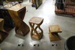 tabourets torsades en acacia