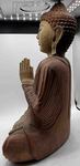 Statue de Bouddha assis en bois de 2 couleurs
