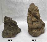 Petite statue de Ganesh allongée en pierre de lave reconstituée