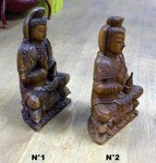 sculpture de la d&eacute;esse kuan yin - statue en bois.