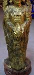 Ancienne statue de Bouddha en bois et or fin