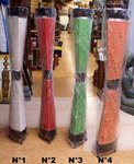 grande lampe en mosaïque de verre et fer forgé à poser
